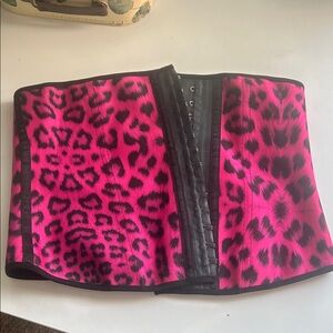 Ann Chery Hot Pink Leopard Print Waist Trainer adjustable mobwife coquette